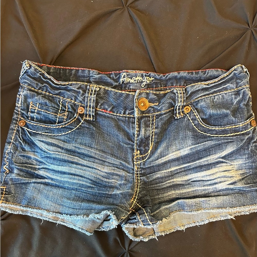 Amethyst Jeans Distressed Blue Jean Shorts